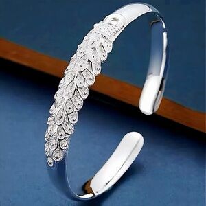 Elegant Silver Women's Bracelet Bangle Adjustable Cuff for Women Maximalist